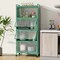 Costway 5-Tier Kitchen Baker's Rack Storage Cabinet Mobile Microwave Stand Flip-up Doors White/Black/Grey/Green